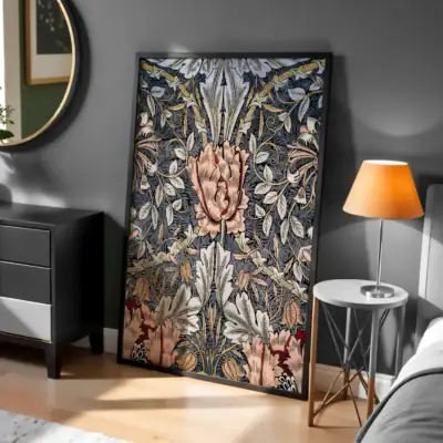 Soyut Çiçek Yaprak Tasarımı Renkli Dekoratif Tablo