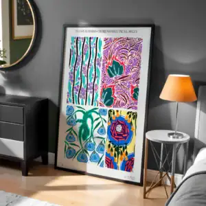 Soyut Çiçekler Modern Motifler Dekoratif Tablo