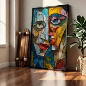 Alternative view of Soyut Çift Yüz Zıtlıkla İfade Dekoratif Tablo