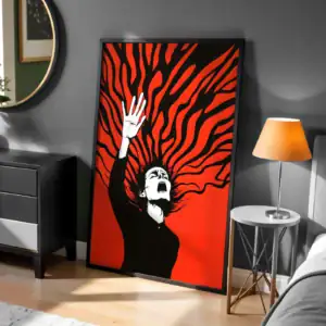 Soyut Çığlık Siyah Kırmızı Dekoratif Tablo