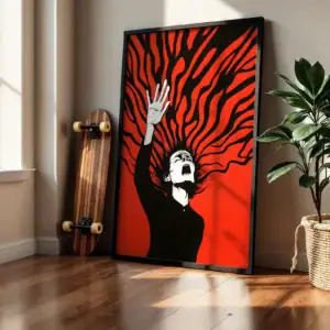 Alternative view of Soyut Çığlık Siyah Kırmızı Dekoratif Tablo