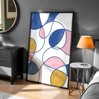 Soyut Geometrik Desen Düzgün Şekillerin Gücü Dekoratif Tablo