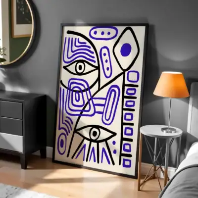 Soyut Geometrik Göz Deseni Dekoratif Tablo