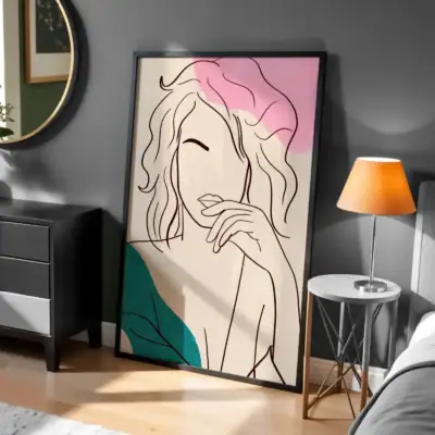 Soyut Geometrik Şekiller Dinamik Desenler Boho Dekoratif Tablo