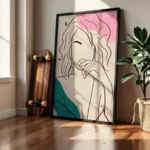 Alternative view of Soyut Geometrik Şekiller Dinamik Desenler Boho Dekoratif Tablo