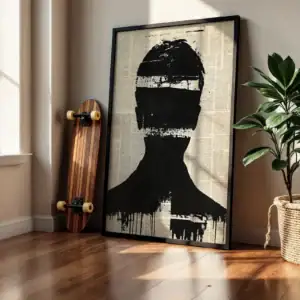 Alternative view of Soyut Portre Yazılarla Yansıma Dekoratif Tablo