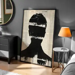 Soyut Portre Yazılarla Yansıma Dekoratif Tablo