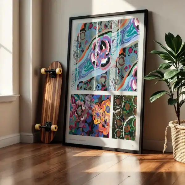 Alternative view of Soyut Sanat Renkli Geometrik Çizimler Dekoratif Tablo