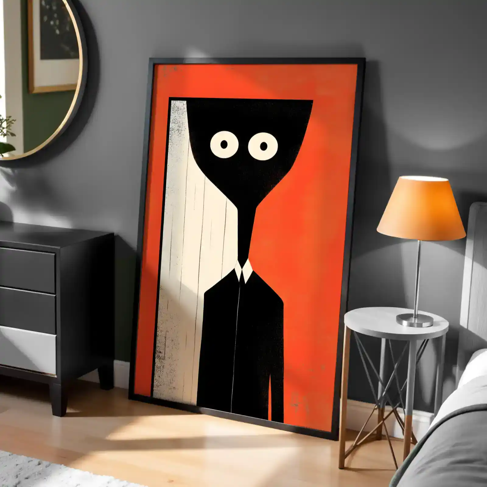 Soyut Yüz Kırmızı Vurgular Dekoratif Tablo