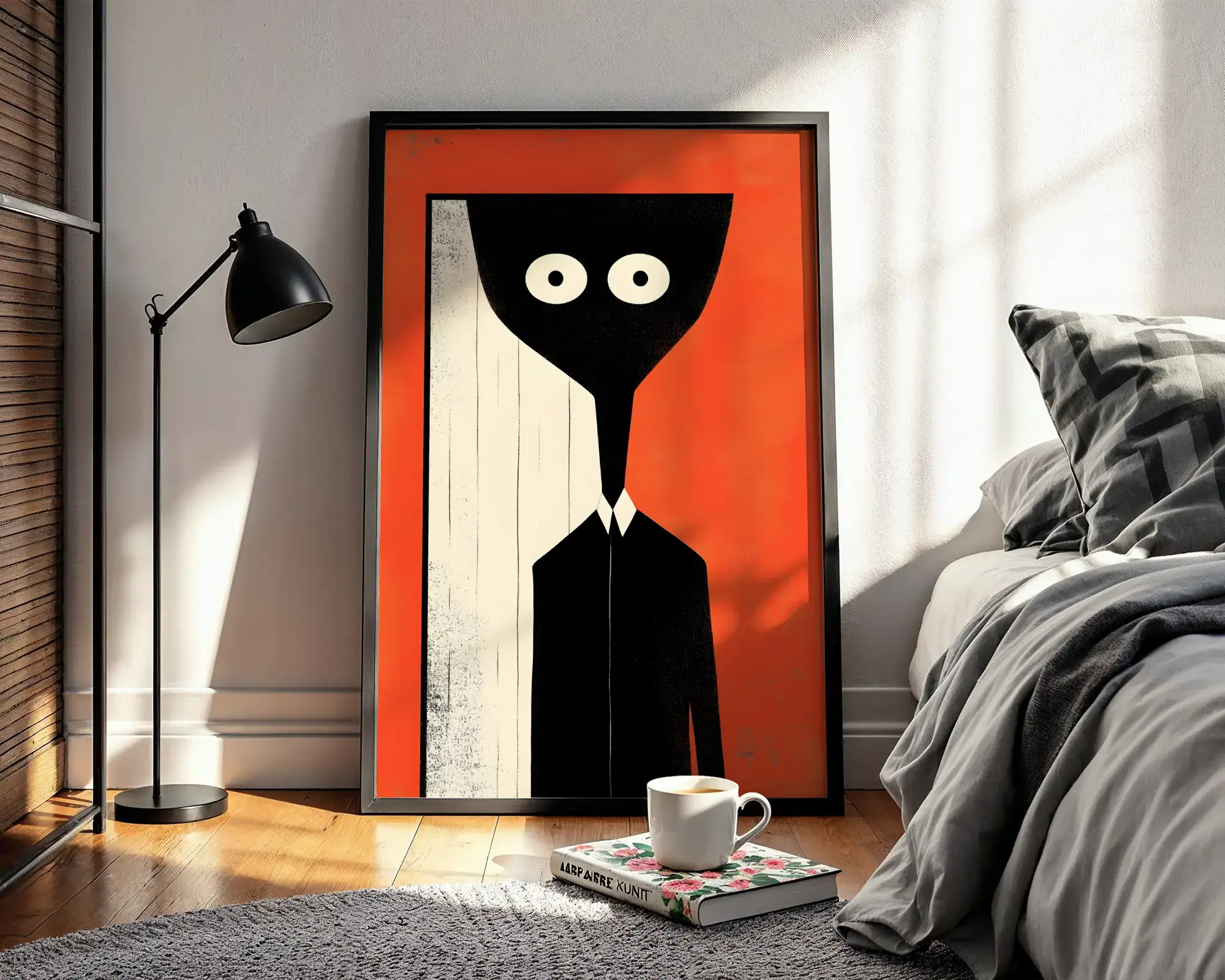 Soyut Yüz Kırmızı Vurgular Dekoratif Tablo - Görsel 3