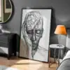 Tel Çerçeveli Portre Çizgilerin Gücüyle Modern Portre Dekoratif Tablo