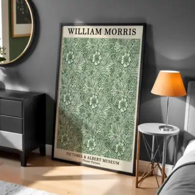 William Morris Geleneksel Çiçek ve Yaprak Deseni Dekoratif Tablo