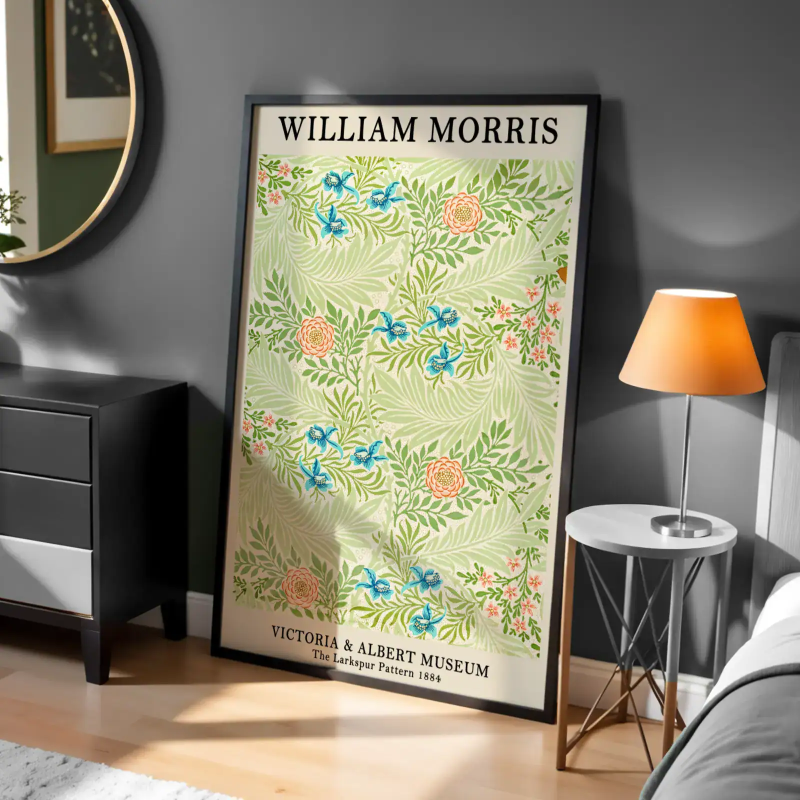 William Morris Nar Çiçekleriyle Doğal Tasarım Dekoratif Tablo