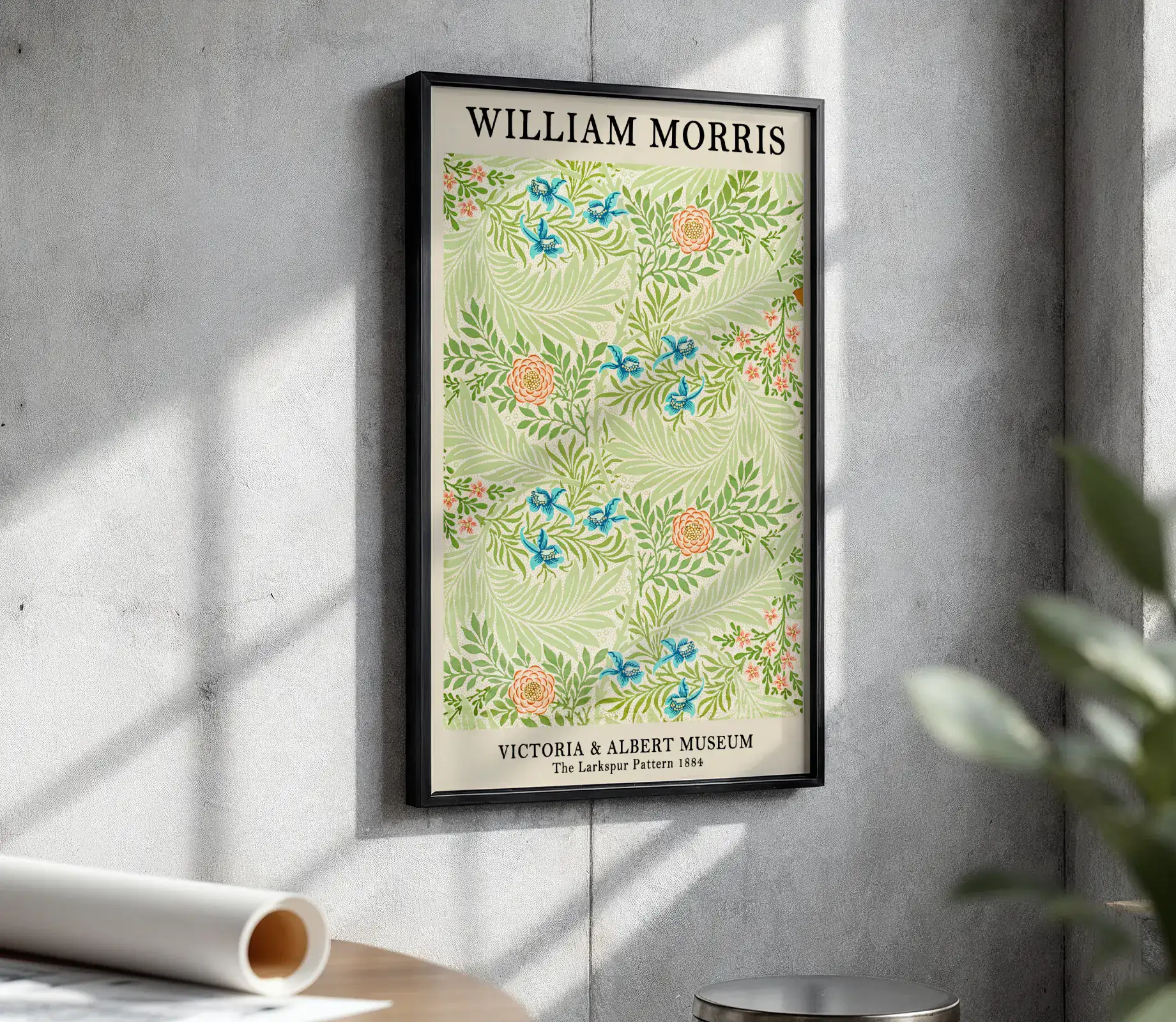 William Morris Nar Çiçekleriyle Doğal Tasarım Dekoratif Tablo - Görsel 4