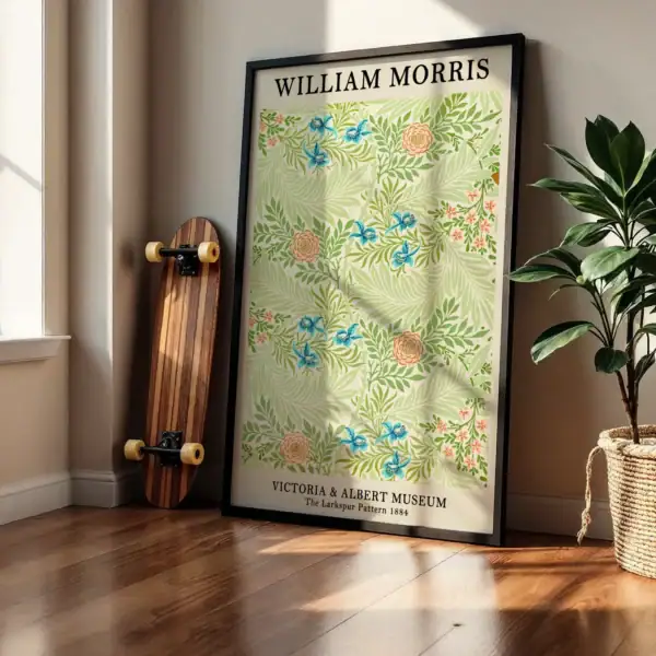 Alternative view of William Morris Nar Çiçekleriyle Doğal Tasarım Dekoratif Tablo