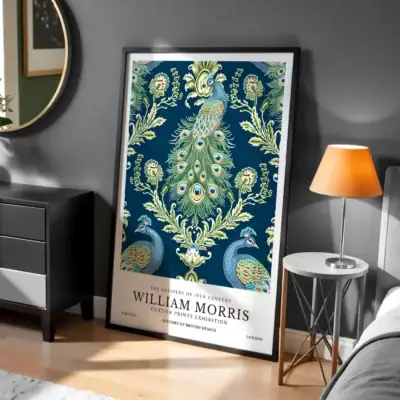 William Morris Tüy Deseni ve Tavuskuşu Dekoratif Tablo
