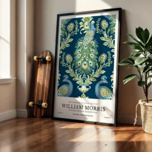 Alternative view of William Morris Tüy Deseni ve Tavuskuşu Dekoratif Tablo