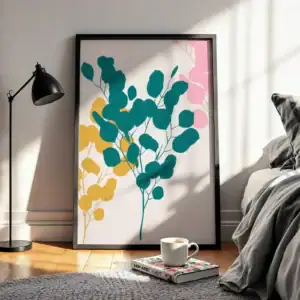 Alternative view of Yaprak Deseni Doğanın Zarif Detaylarıyla Boho Dekoratif Tablo