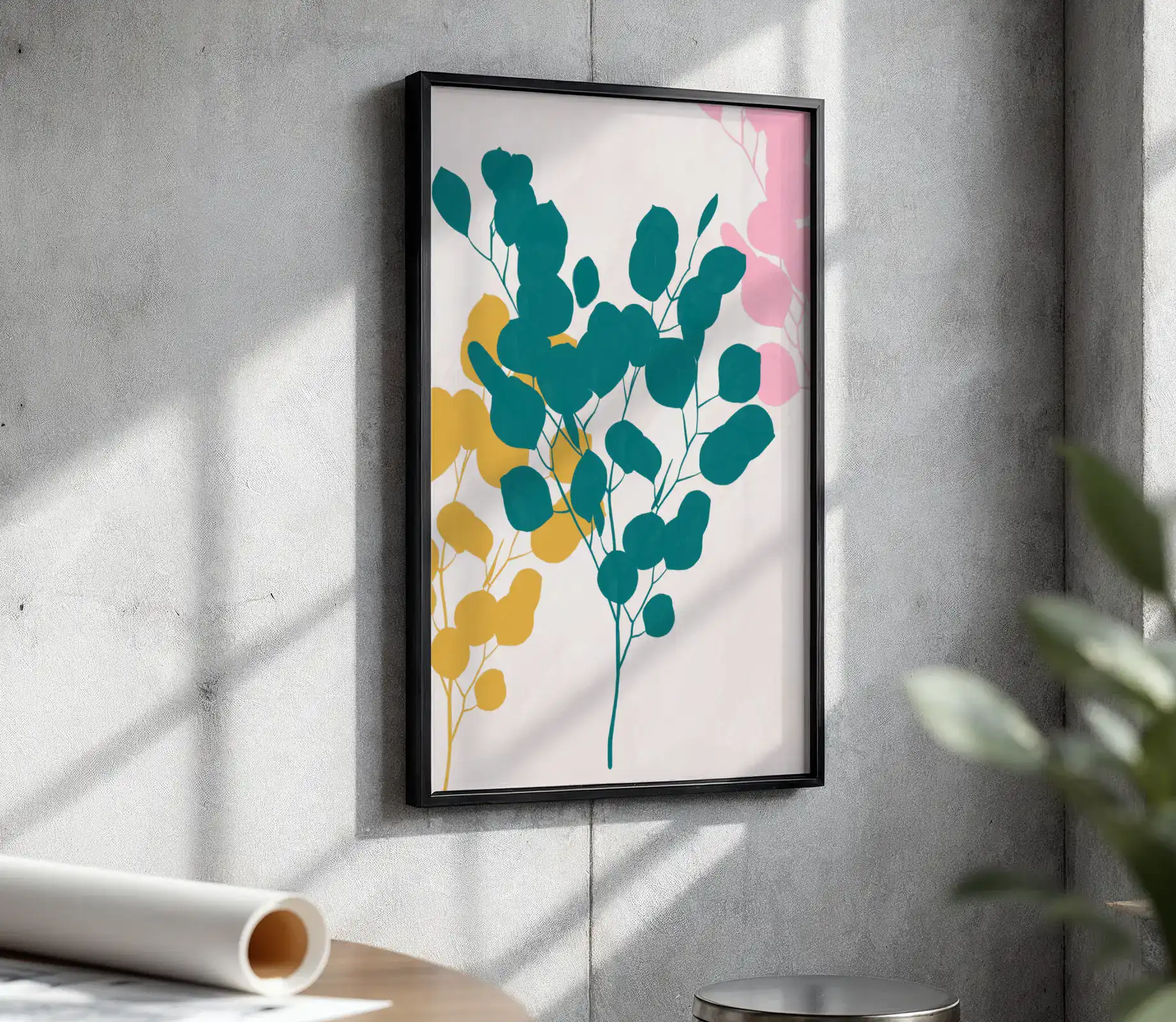 Yaprak Deseni Doğanın Zarif Detaylarıyla Boho Dekoratif Tablo - Görsel 3