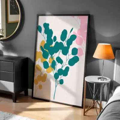 Yaprak Deseni Doğanın Zarif Detaylarıyla Boho Dekoratif Tablo