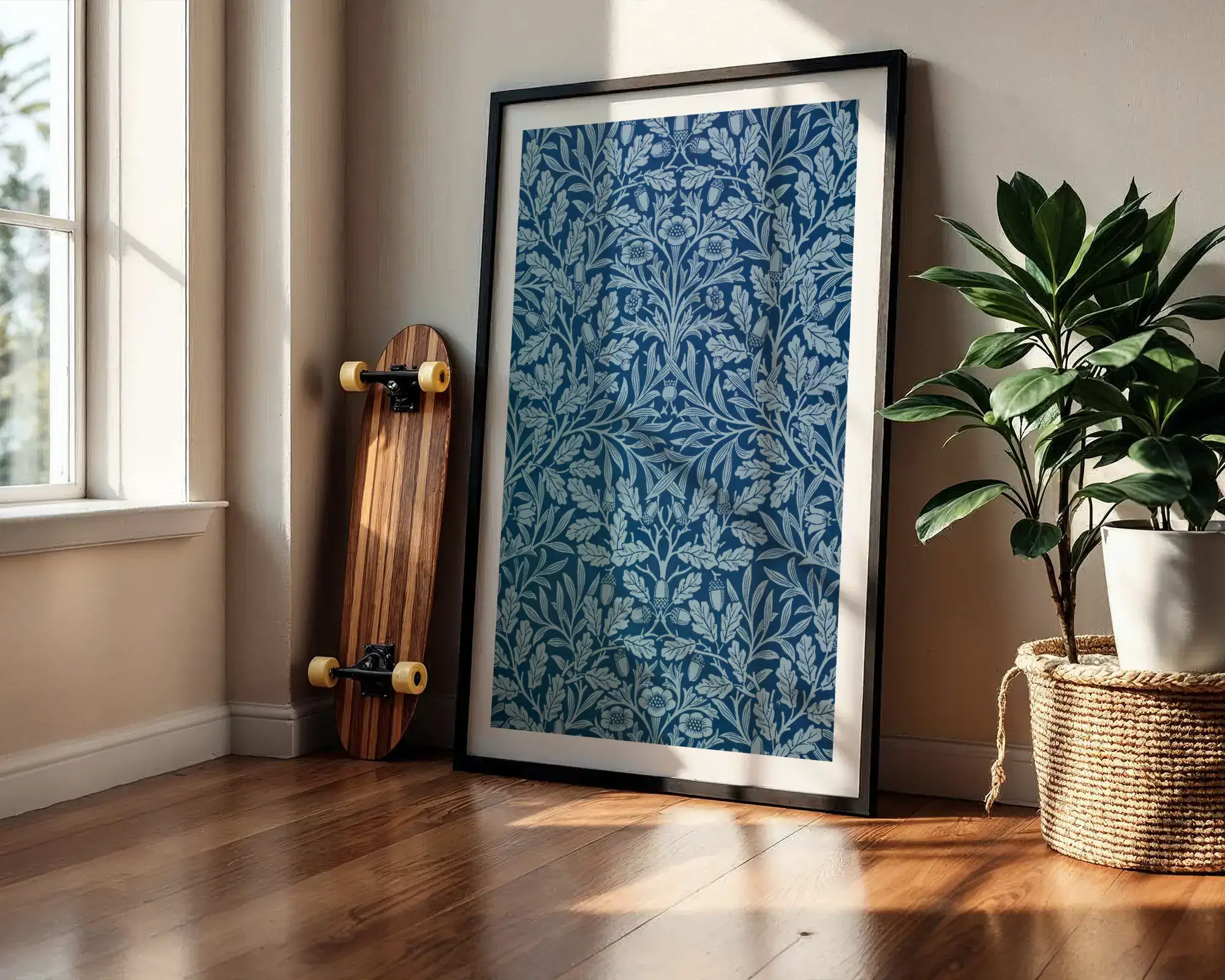 Yapraklar ve Çiçekler Detaylı Tasarım Dekoratif Tablo - Görsel 2