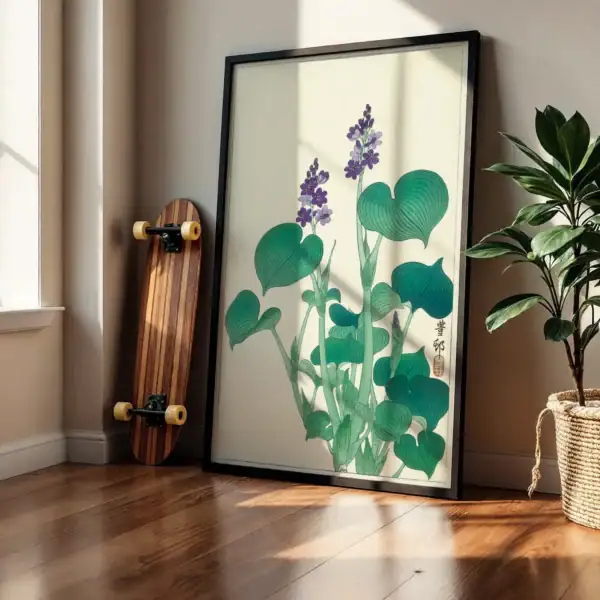 Alternative view of Yapraklar ve Çiçekler Doğanın Detaylı Çizimi Dekoratif Tablo