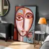 Yüz Figürü Sade Çizgilerle Dekoratif Tablo