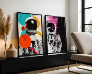 2'li Set | Astronotlar Dekoratif Tablolar