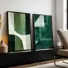 2'li Set | Yeşil Desen Dekoratif Tablolar