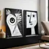 2'li Set | Siyah Beyaz Dekoratif Tablolar