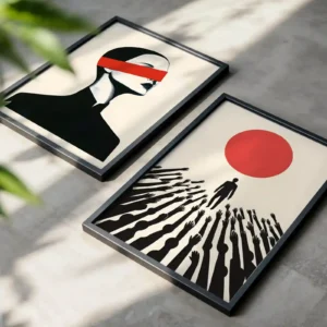 Alternative view of 2'li Set | Kırmızı Detay Dekoratif Tablolar