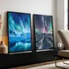 2'li Set | Kuzey Işıkları Dekoratif Tablolar