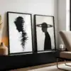 2'li Set | İnsan Silüeti Dekoratif Tablolar
