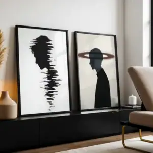 2'li Set | İnsan Silüeti Dekoratif Tablolar