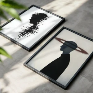 Alternative view of 2'li Set | İnsan Silüeti Dekoratif Tablolar