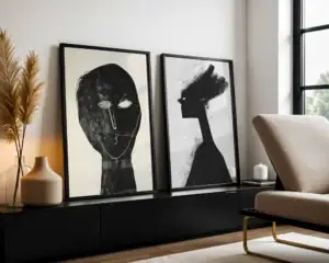 2'li Set | Siyah Figürler Dekoratif Tablolar
