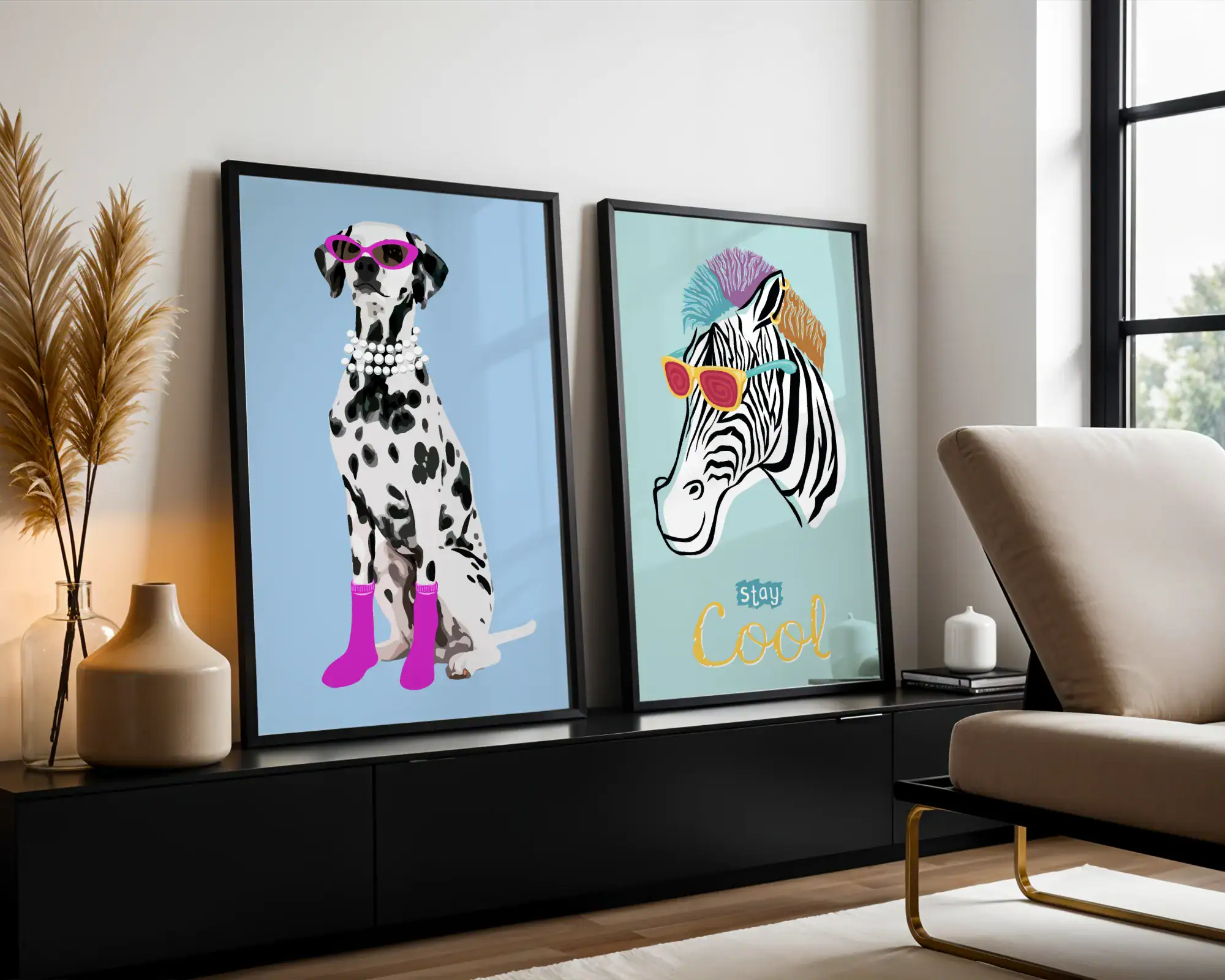 2'li Set | Gözlüklü Figür Dekoratif Tablolar