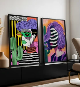 2'li Set | Mor Saçlı Kızlar