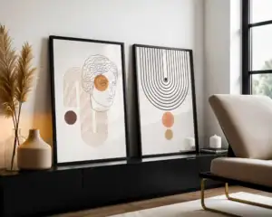 2'li Set | Boho Çizgi Detay Dekoratif Tablolar
