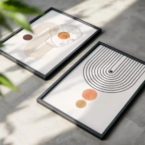 Alternative view of 2'li Set | Boho Çizgi Detay Dekoratif Tablolar