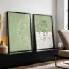2'li Set | Yeşil & Beyaz Dekoratif Tablolar