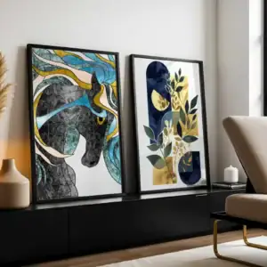 2'li Set | Gold Detay Dekoratif Tablolar