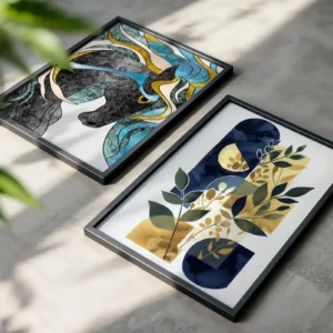 Alternative view of 2'li Set | Gold Detay Dekoratif Tablolar